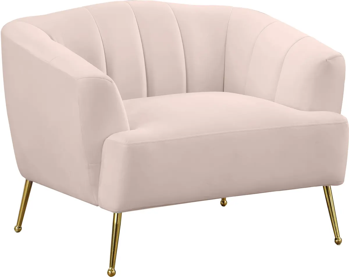 Tori Pink Velvet Chair 1