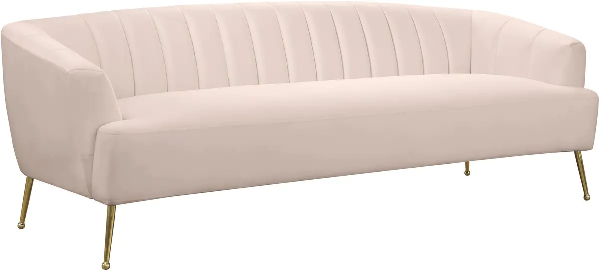 Tori Pink Velvet Sofa 1