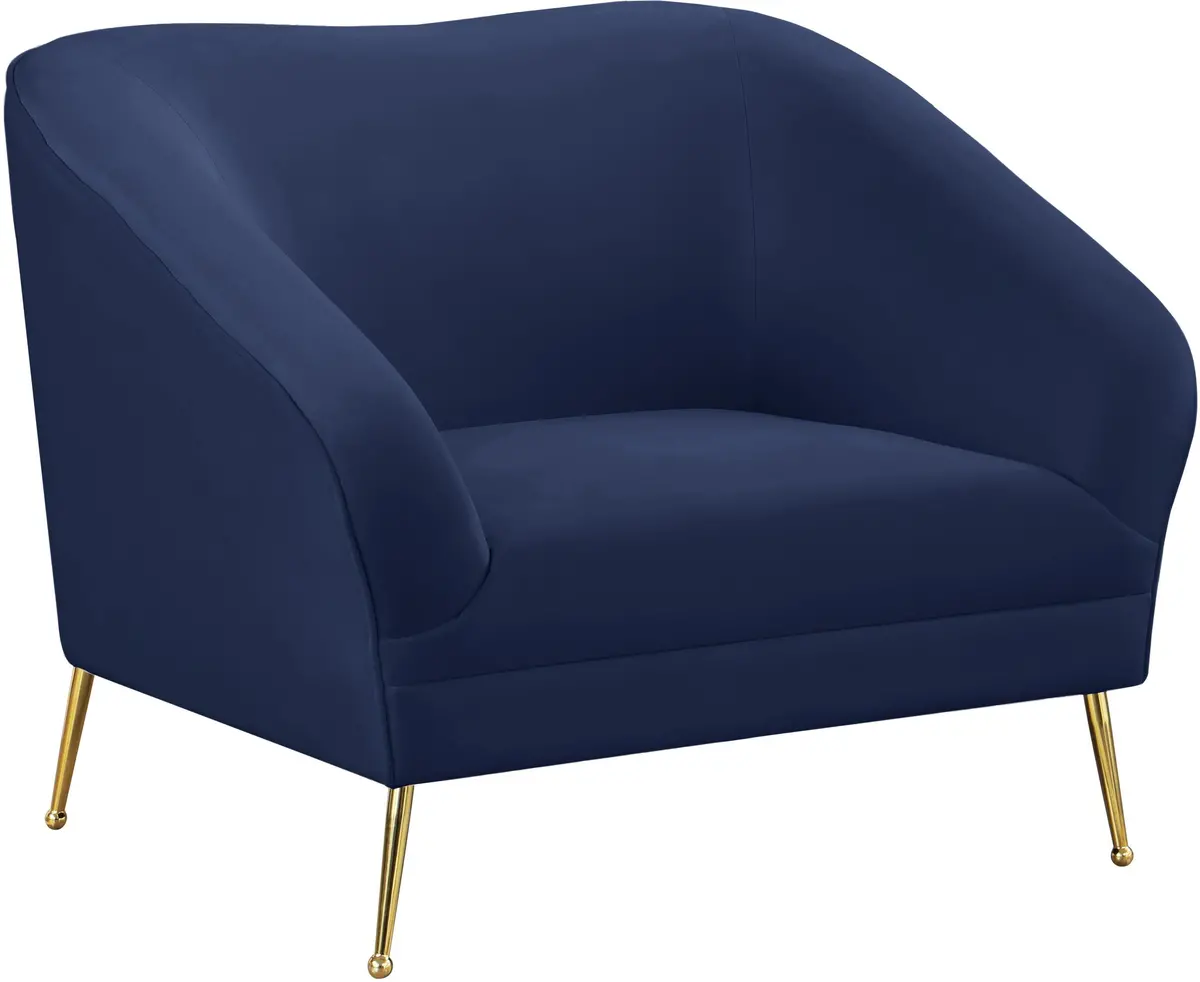 Hermosa Navy Velvet Chair 1
