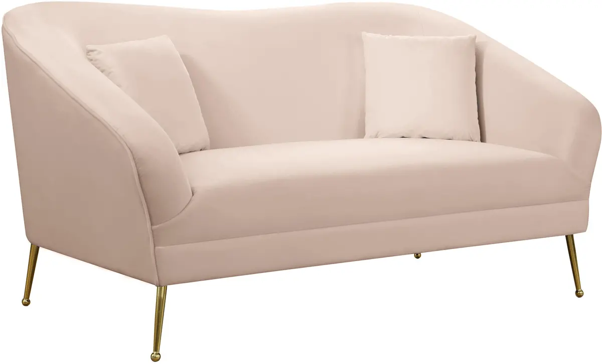 Hermosa Pink Velvet Loveseat 1