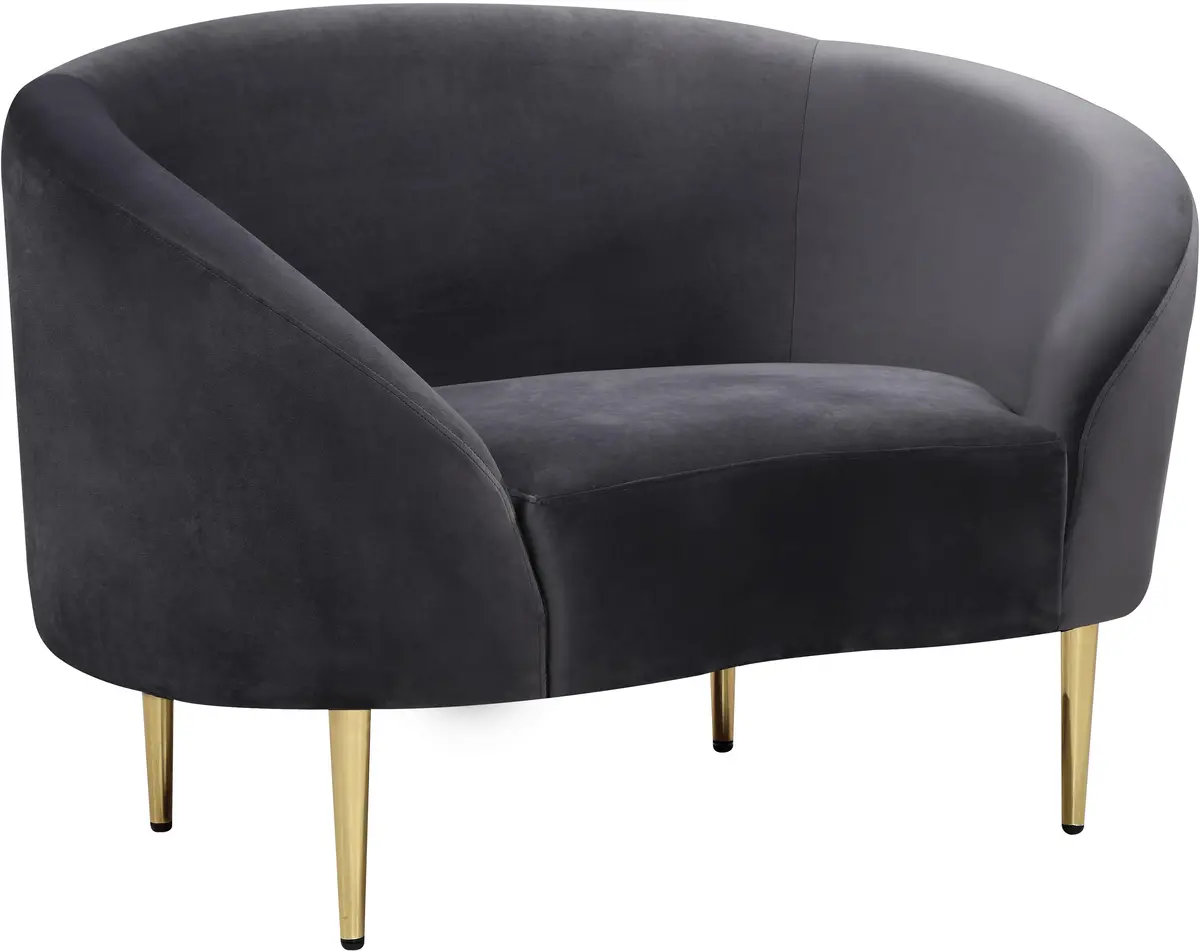 Ritz Grey Velvet Chair 1