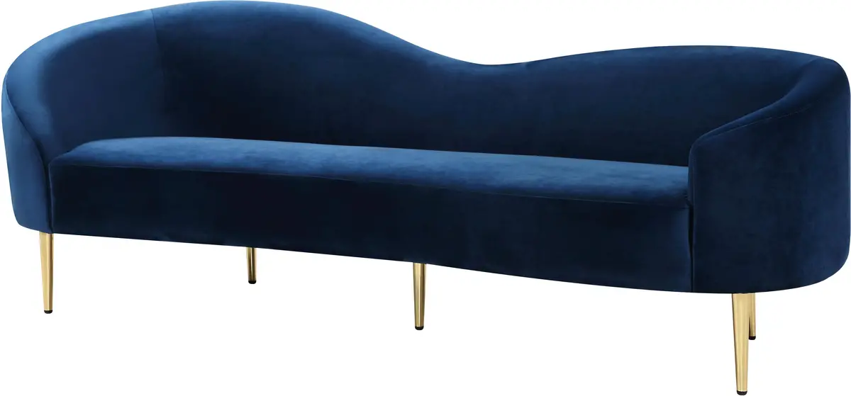 Ritz Navy Velvet Sofa 1
