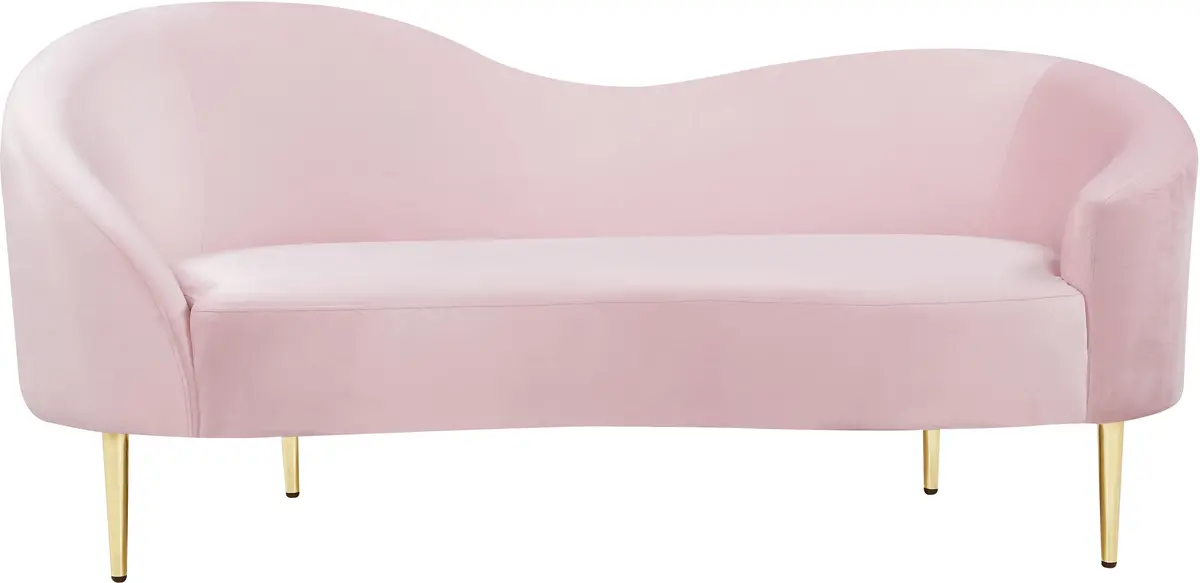 Ritz Pink Velvet Loveseat 2