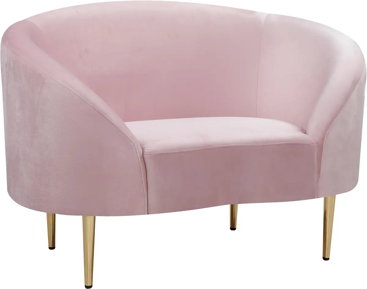 Ritz Pink Velvet Chair 1