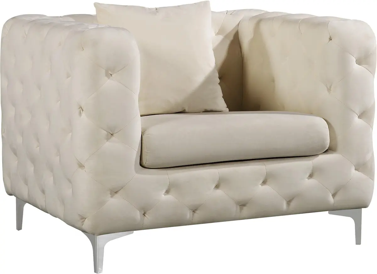 Scarlett Cream Velvet Chair 1
