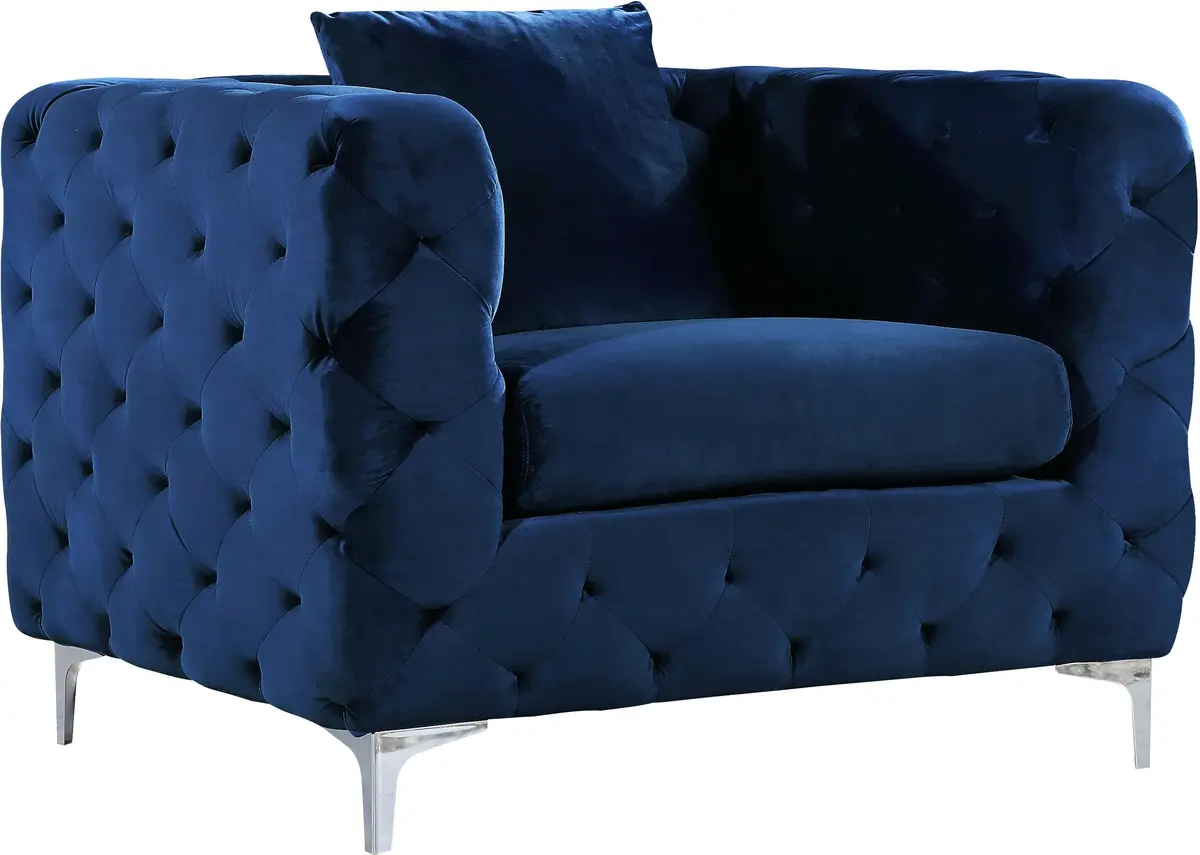 Scarlett Navy Velvet Chair 1