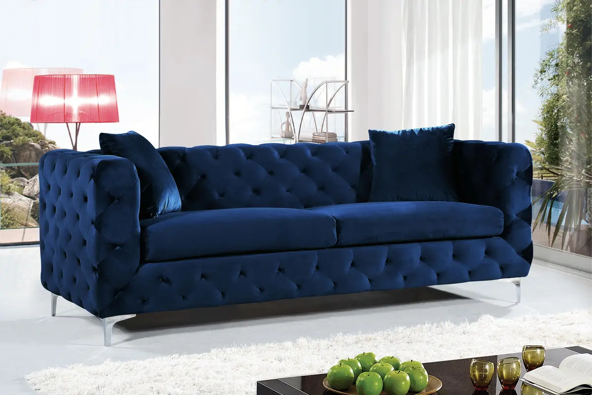 Scarlett Navy Velvet Sofa 2