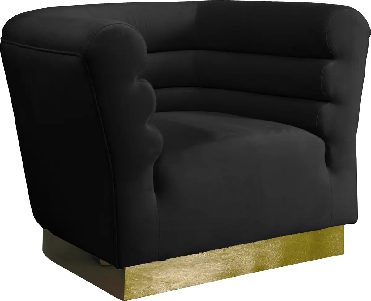 Bellini Black Velvet Chair 1