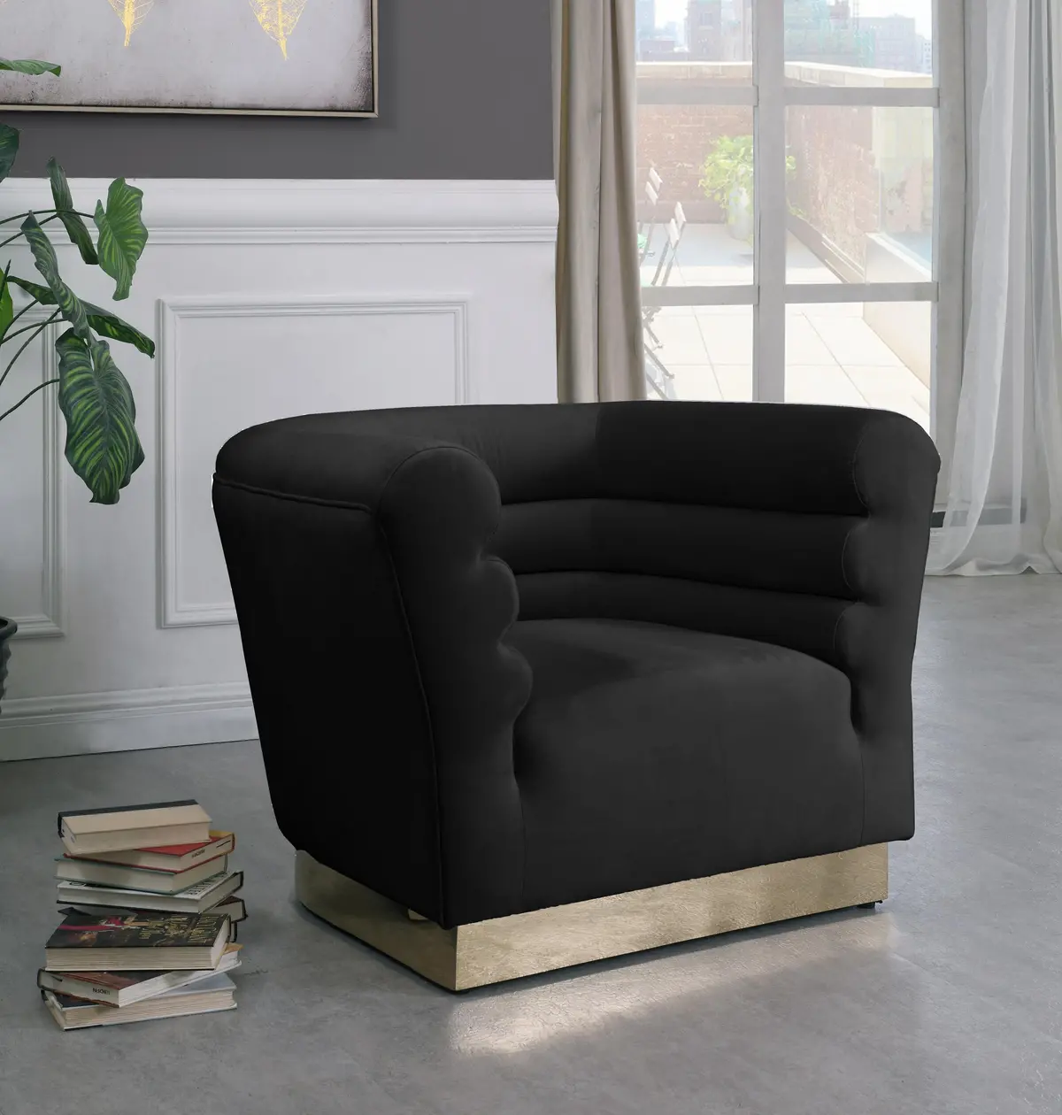 Bellini Black Velvet Chair 2