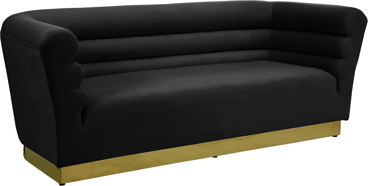 Bellini Black Velvet Sofa 1