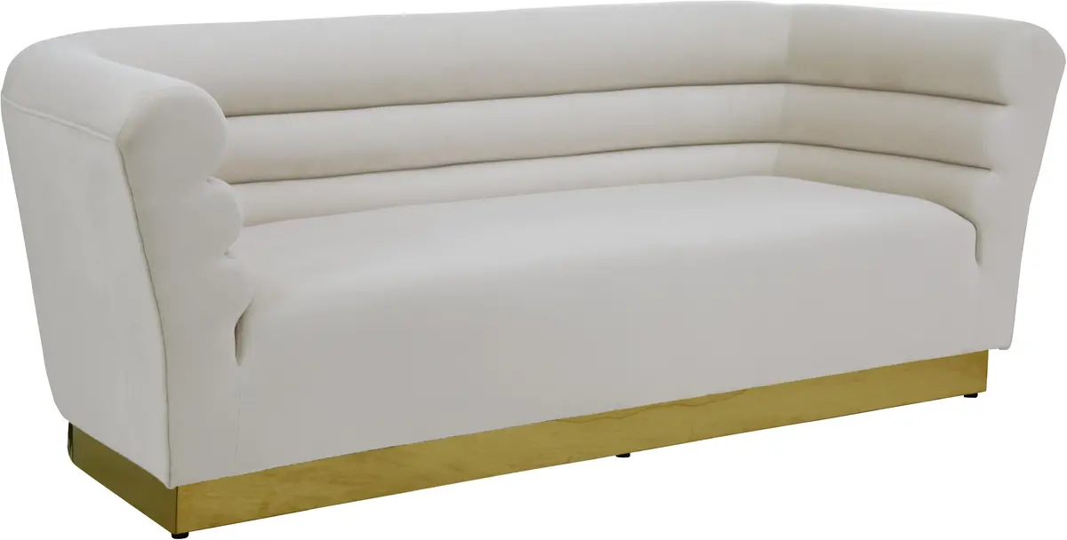 Bellini Cream Velvet Sofa 1