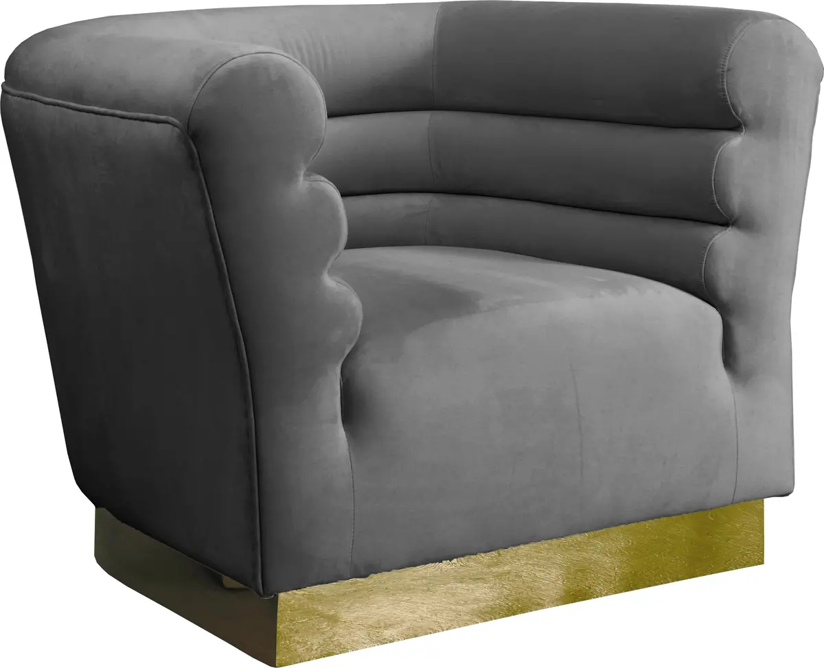 Bellini Grey Velvet Chair 1