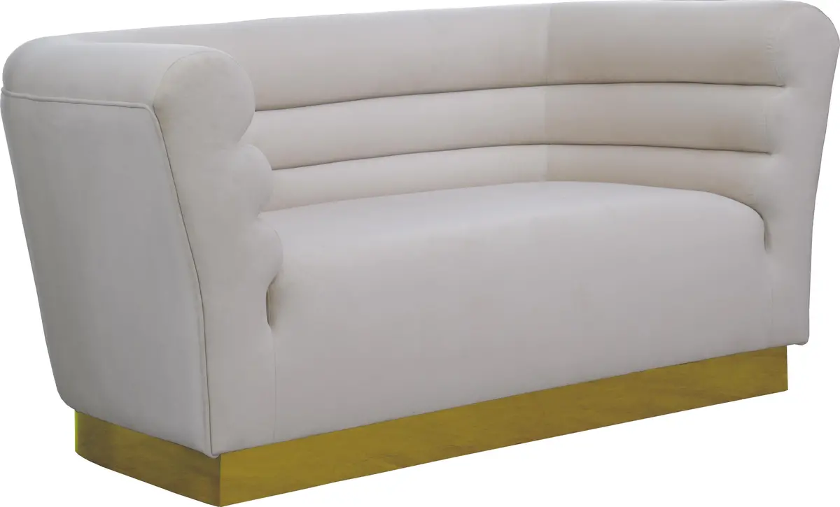 Bellini Cream Velvet Loveseat 1