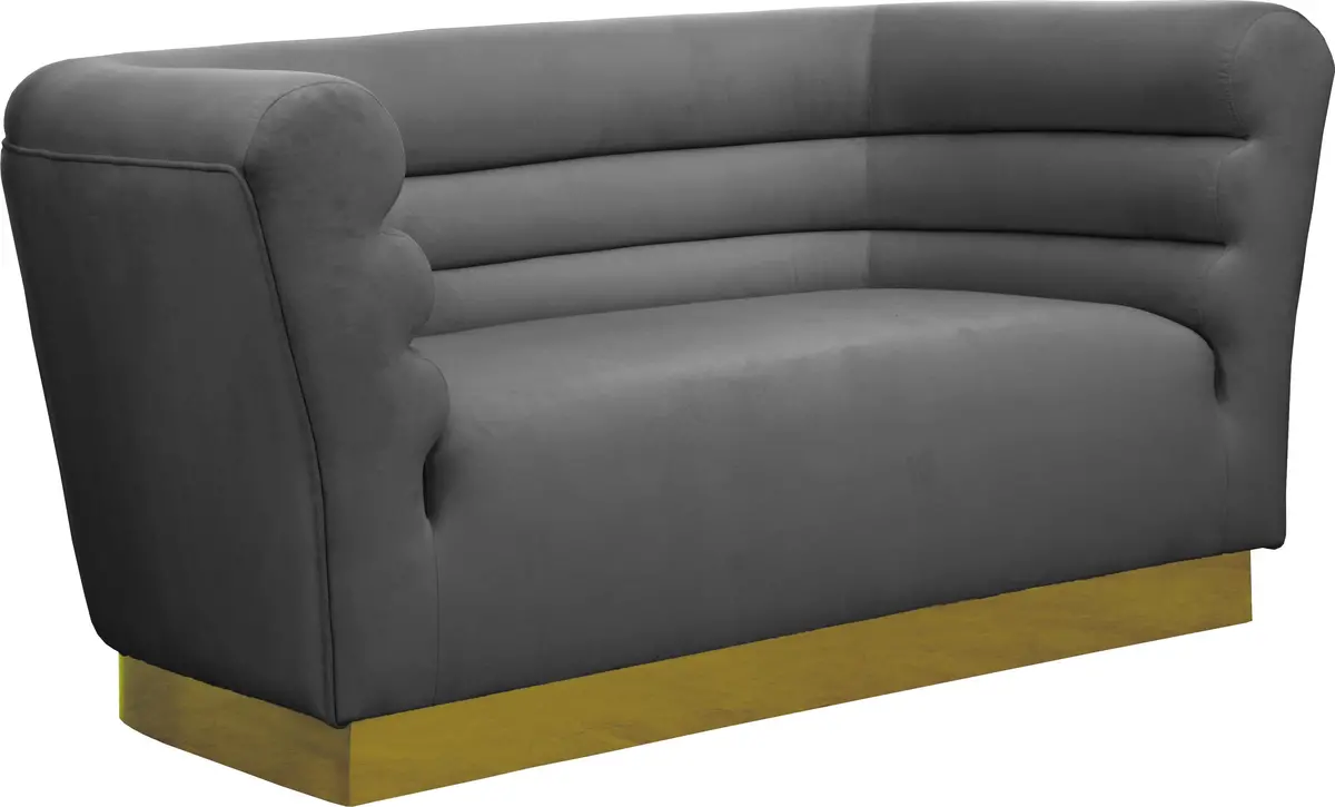 Bellini Grey Velvet Loveseat 1