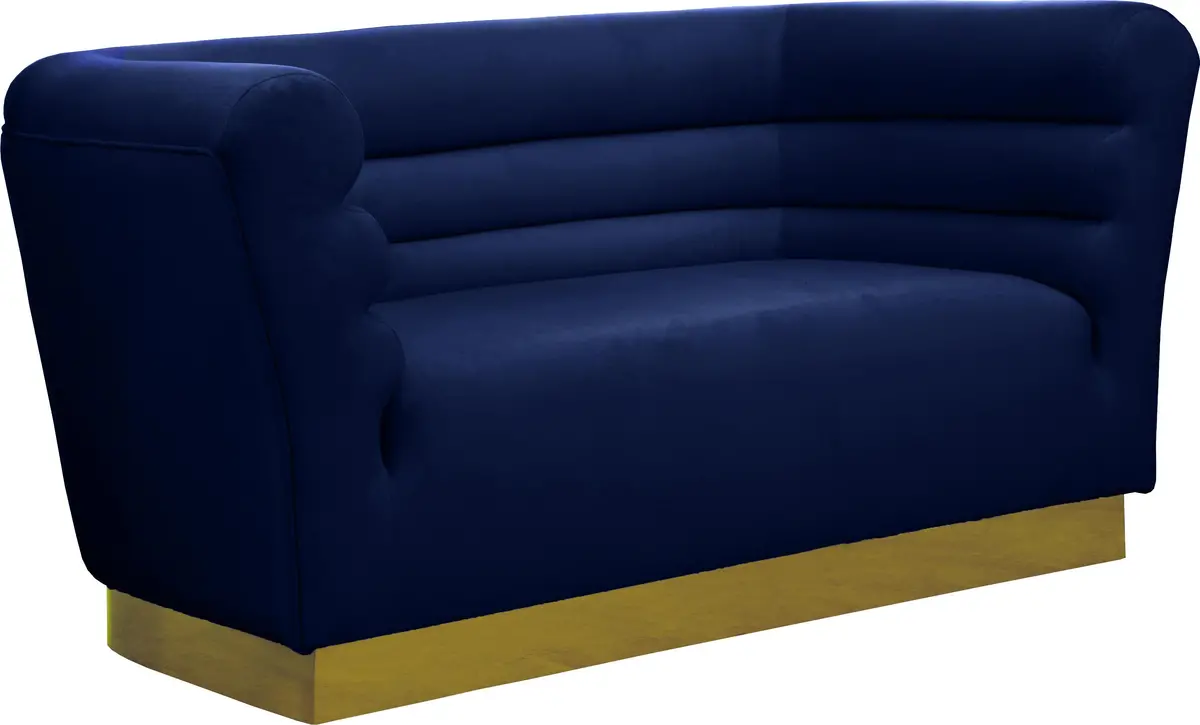 Bellini Navy Velvet Loveseat 1