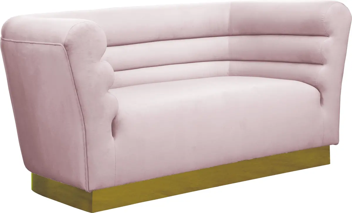 Bellini Pink Velvet Loveseat 1