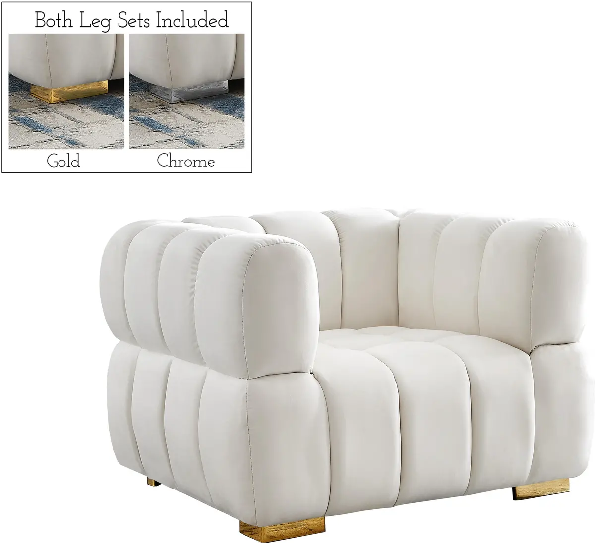 Gwen Cream Velvet Chair 1
