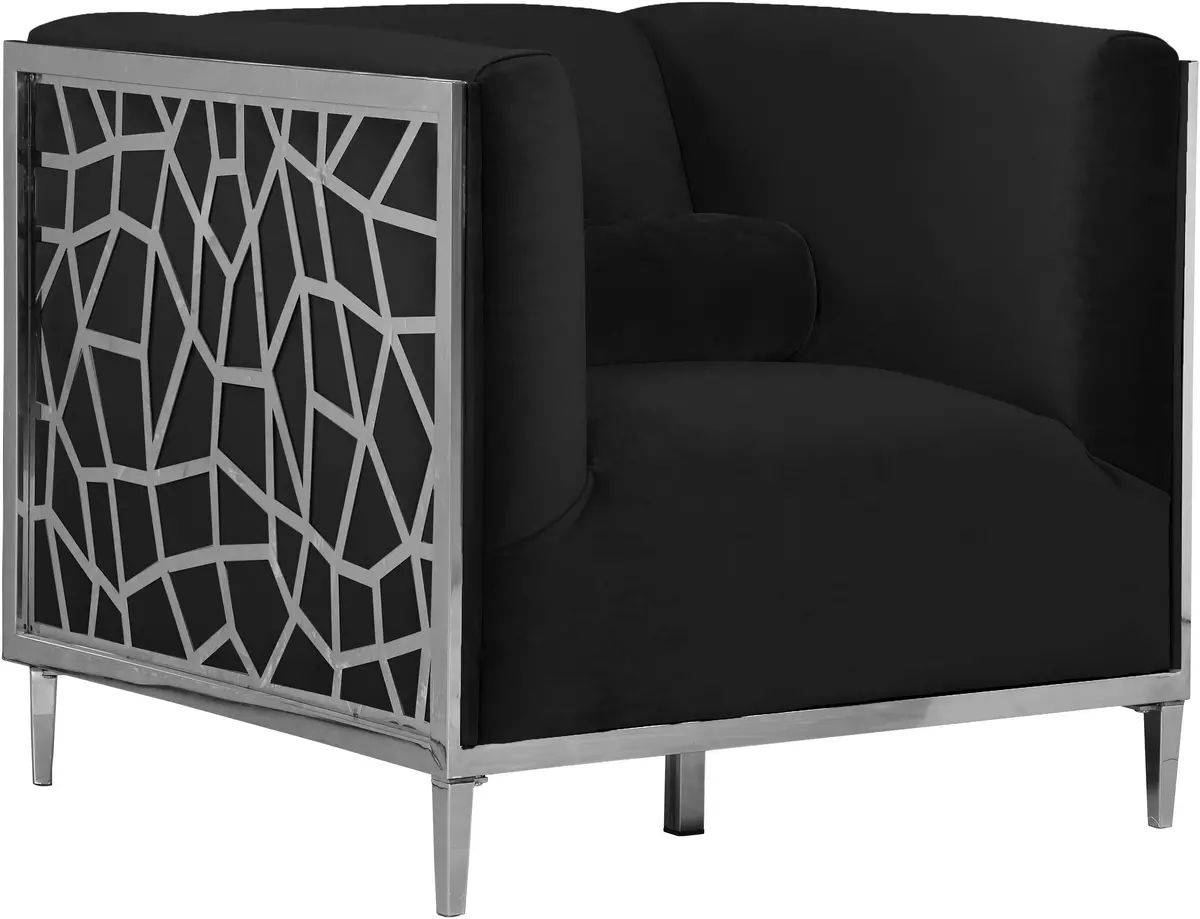 Opal Black Velvet Chair 1