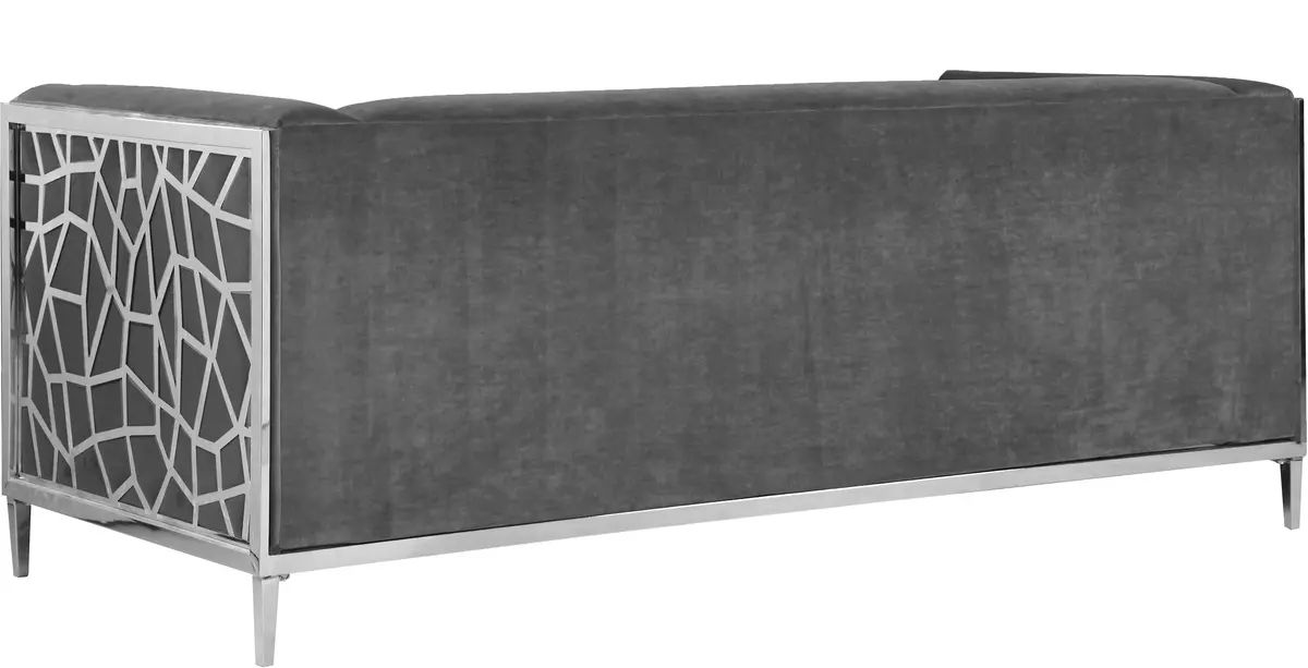 Opal Grey Velvet Sofa 2