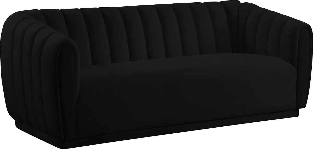 Dixie Black Velvet Sofa 1