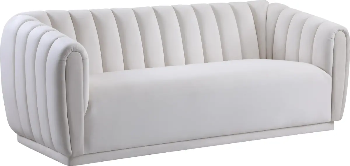 Dixie Cream Velvet Sofa 1