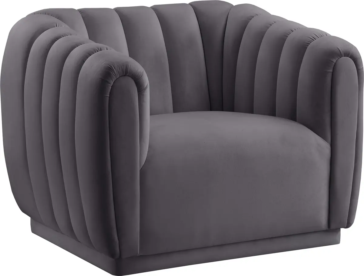 Dixie Grey Velvet Chair 1