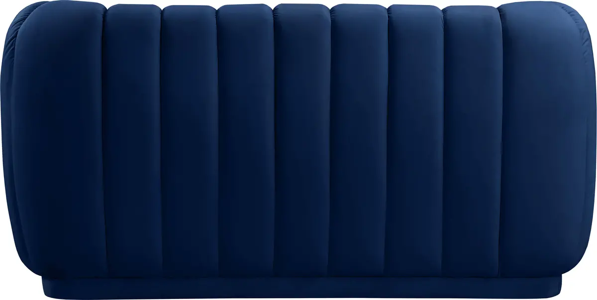 Dixie Navy Velvet Loveseat 2