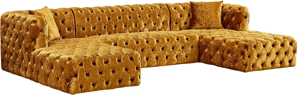 Coco Gold Velvet 3Pc. Sectional (3 Boxes) 1