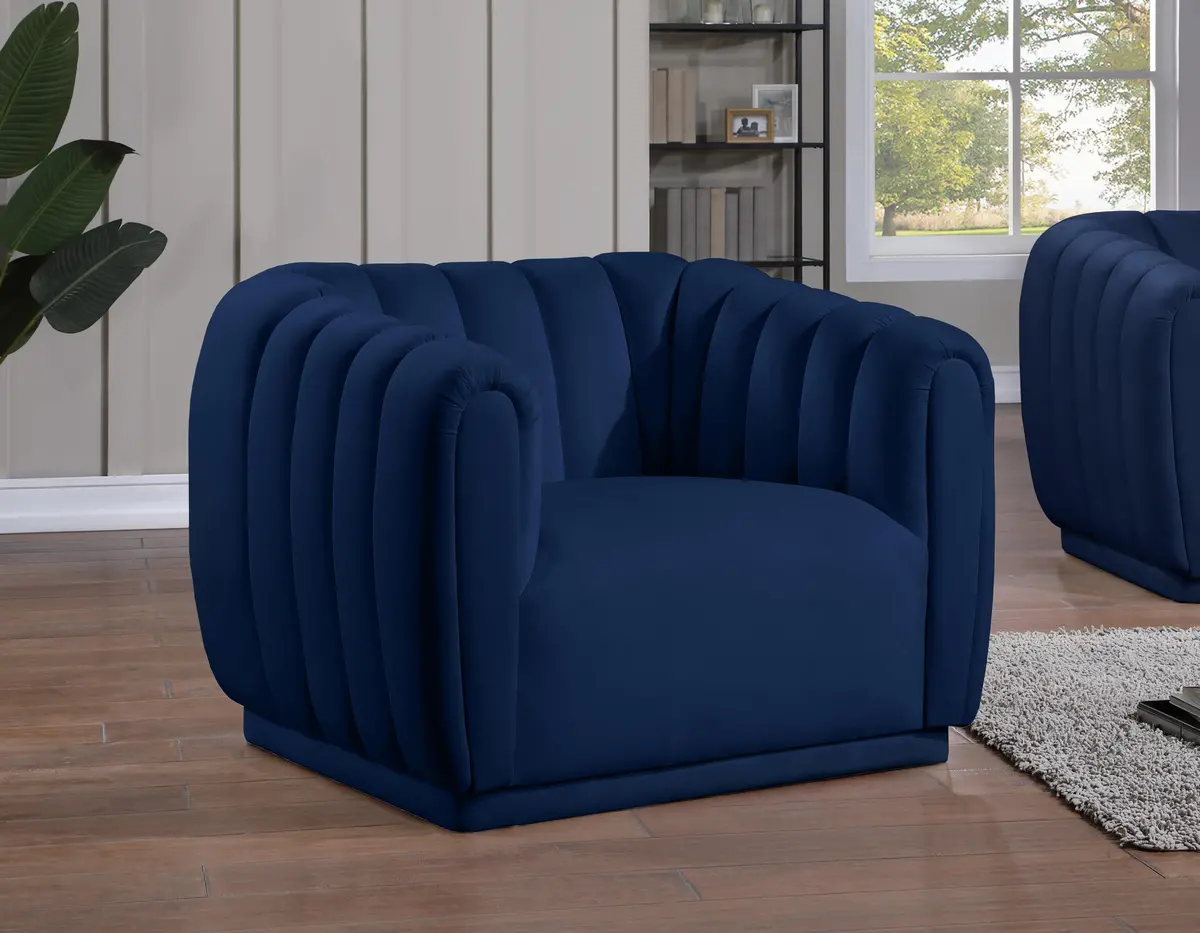 Dixie Navy Velvet Chair 2