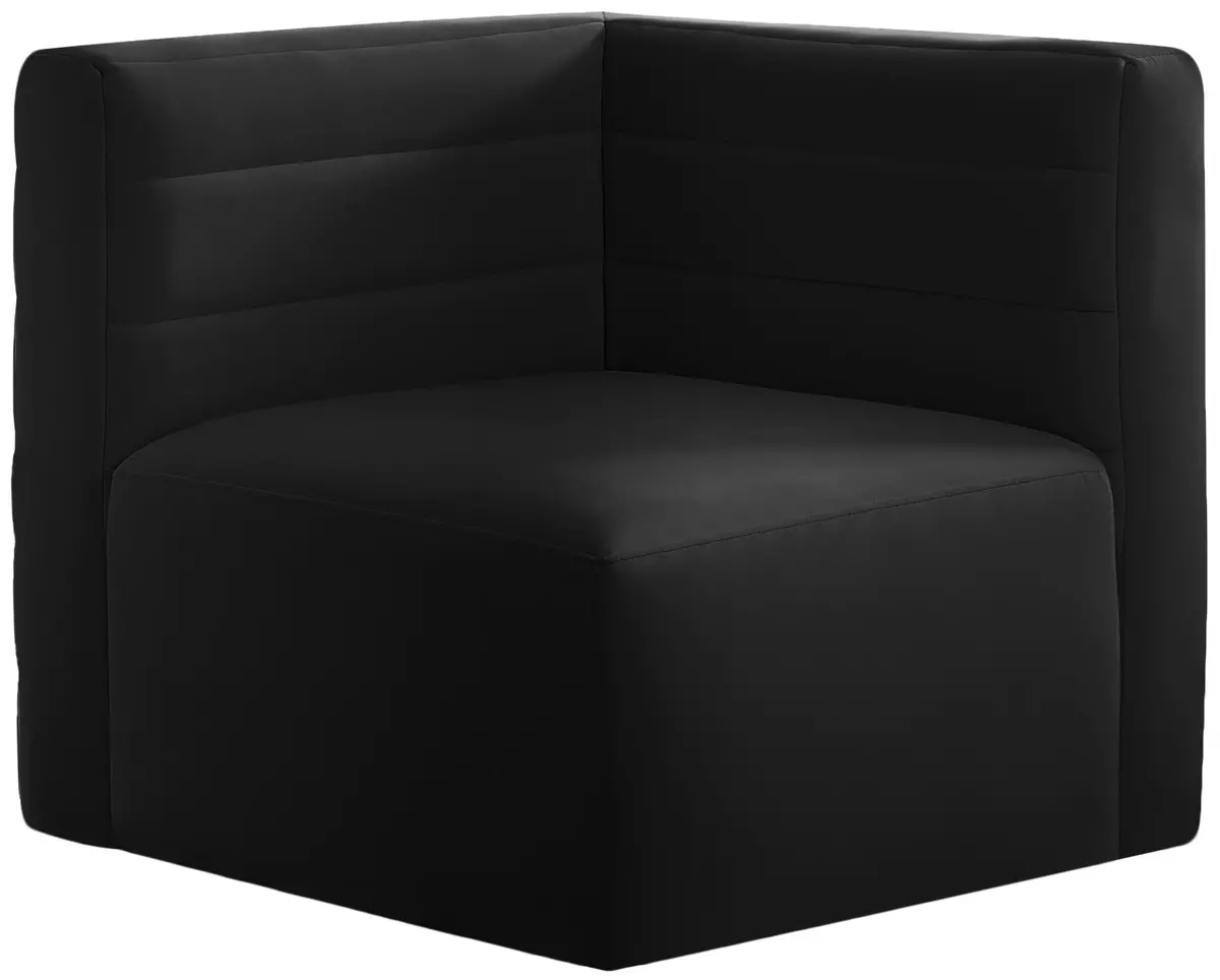 Quincy Black Velvet Modular Corner Chair 1