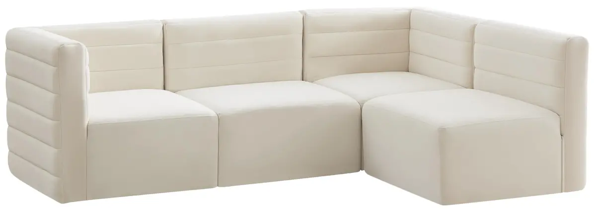 Quincy Cream Velvet Modular Sectional 1