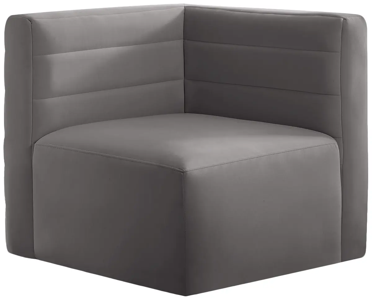 Quincy Grey Velvet Modular Corner Chair 1