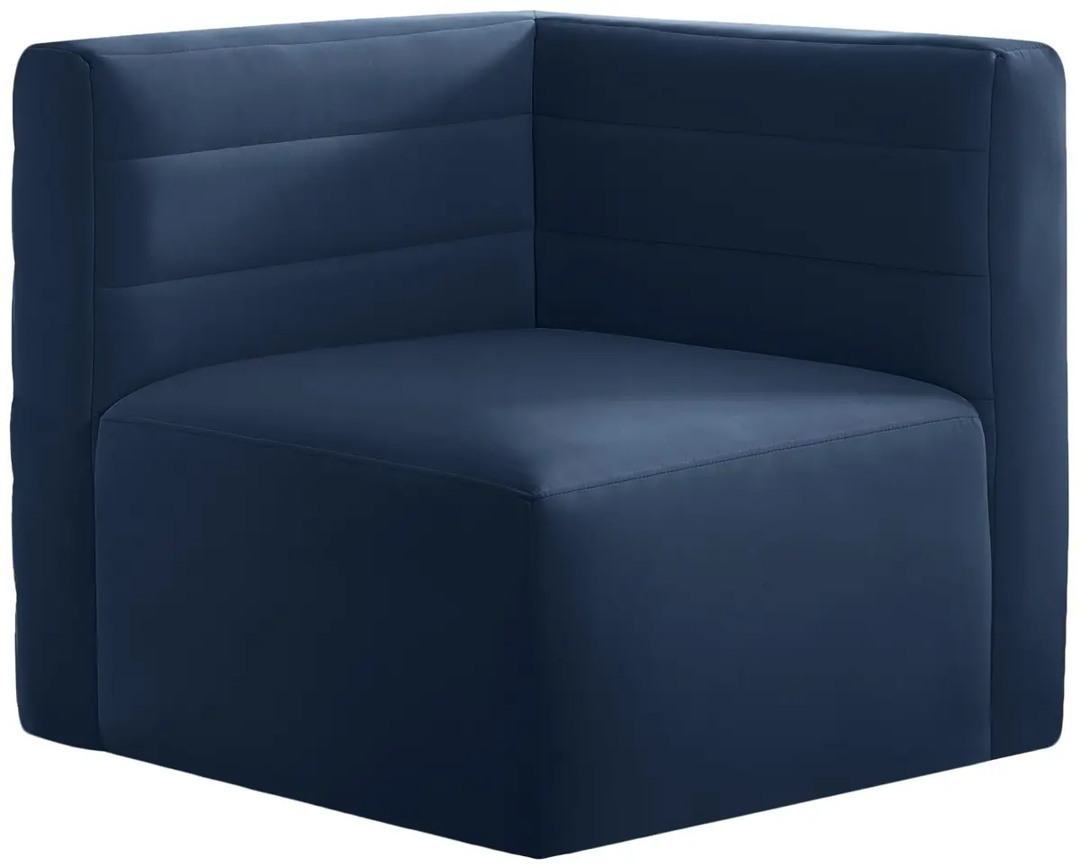 Quincy Navy Velvet Modular Corner Chair 1