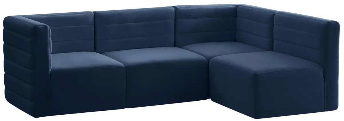 Quincy Navy Velvet Modular Sectional 1