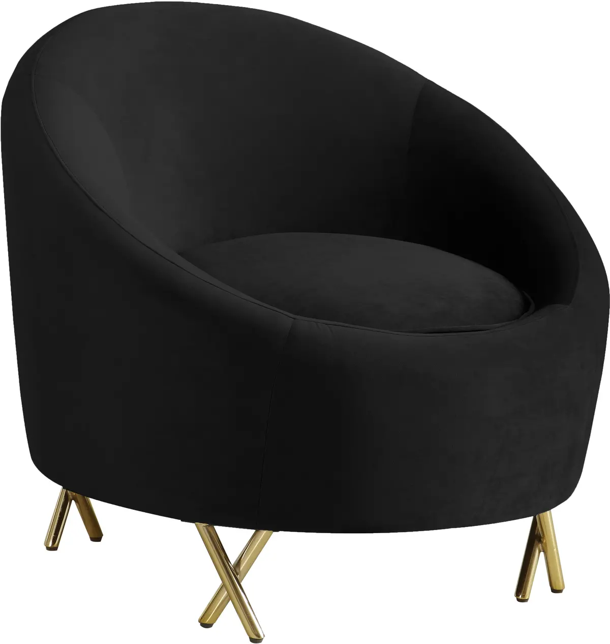 Serpentine Black Velvet Chair 1