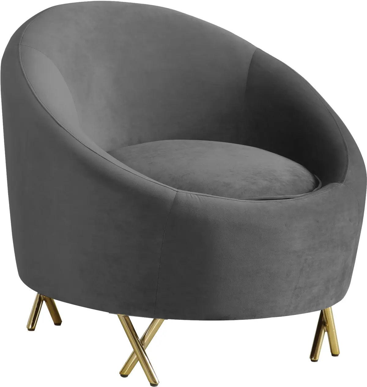 Serpentine Grey Velvet Chair 1