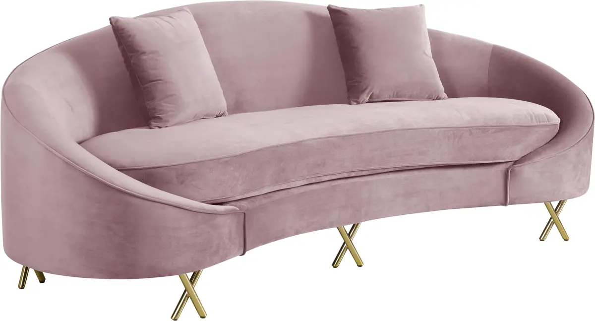 Serpentine Pink Velvet Sofa 1