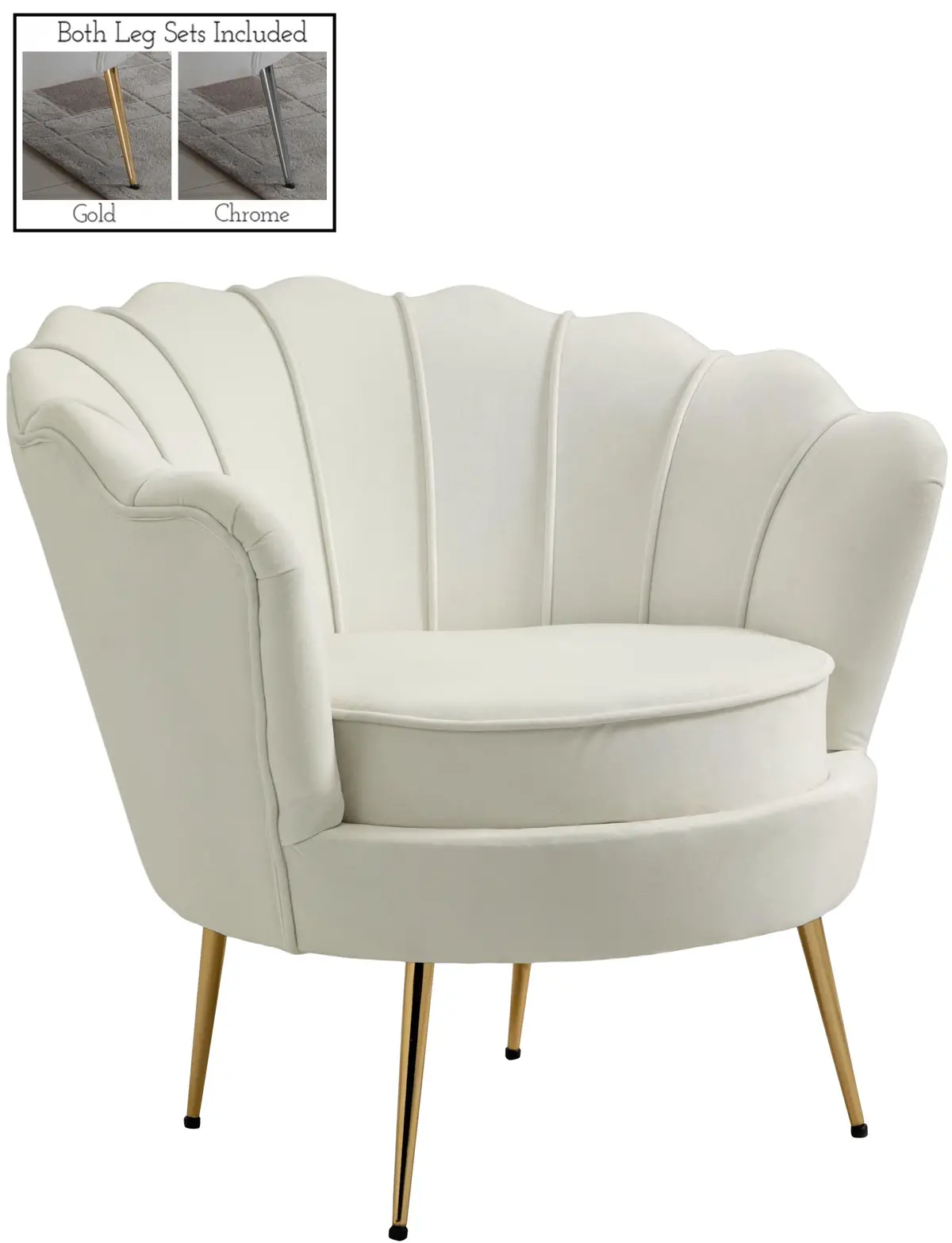 Gardenia Cream Velvet Chair 1