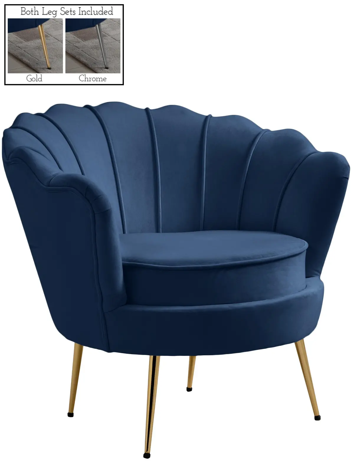 Gardenia Navy Velvet Chair 1