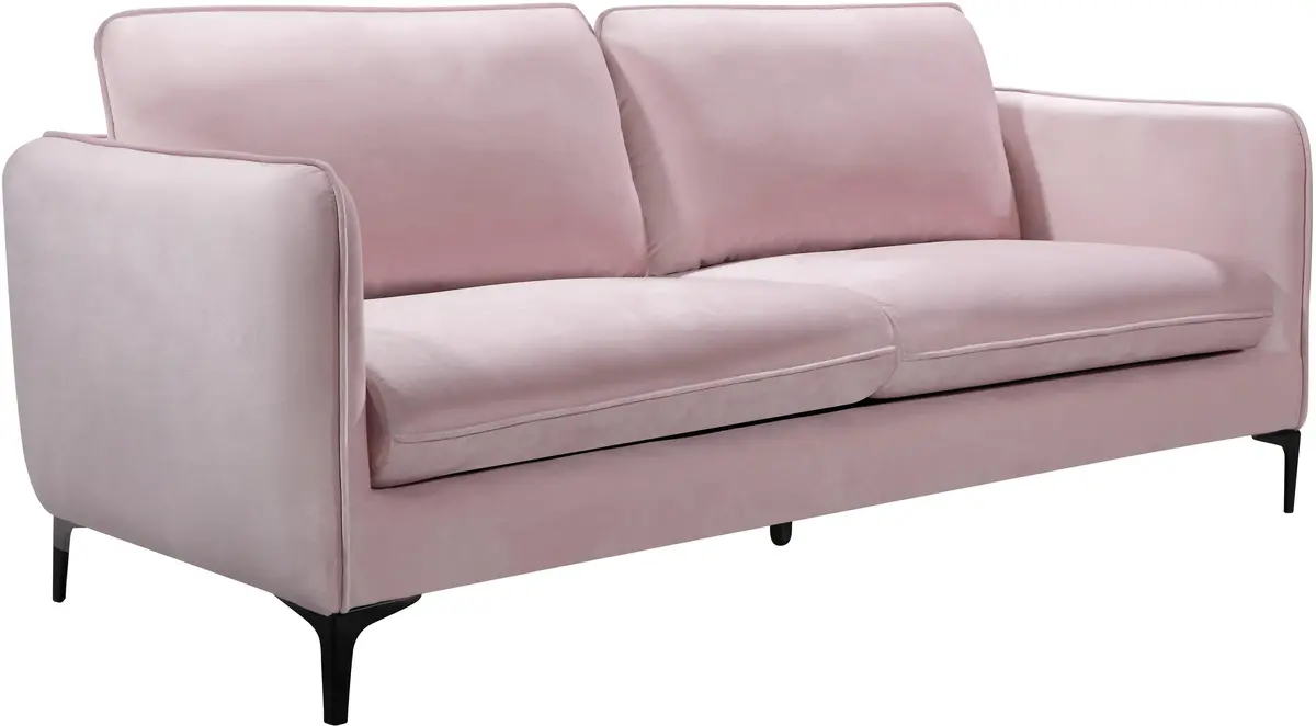 Poppy Pink Velvet Sofa 1