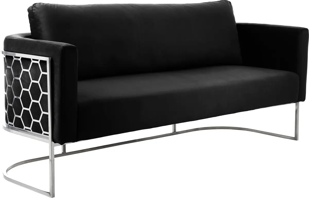 Casa Black Velvet Sofa 1