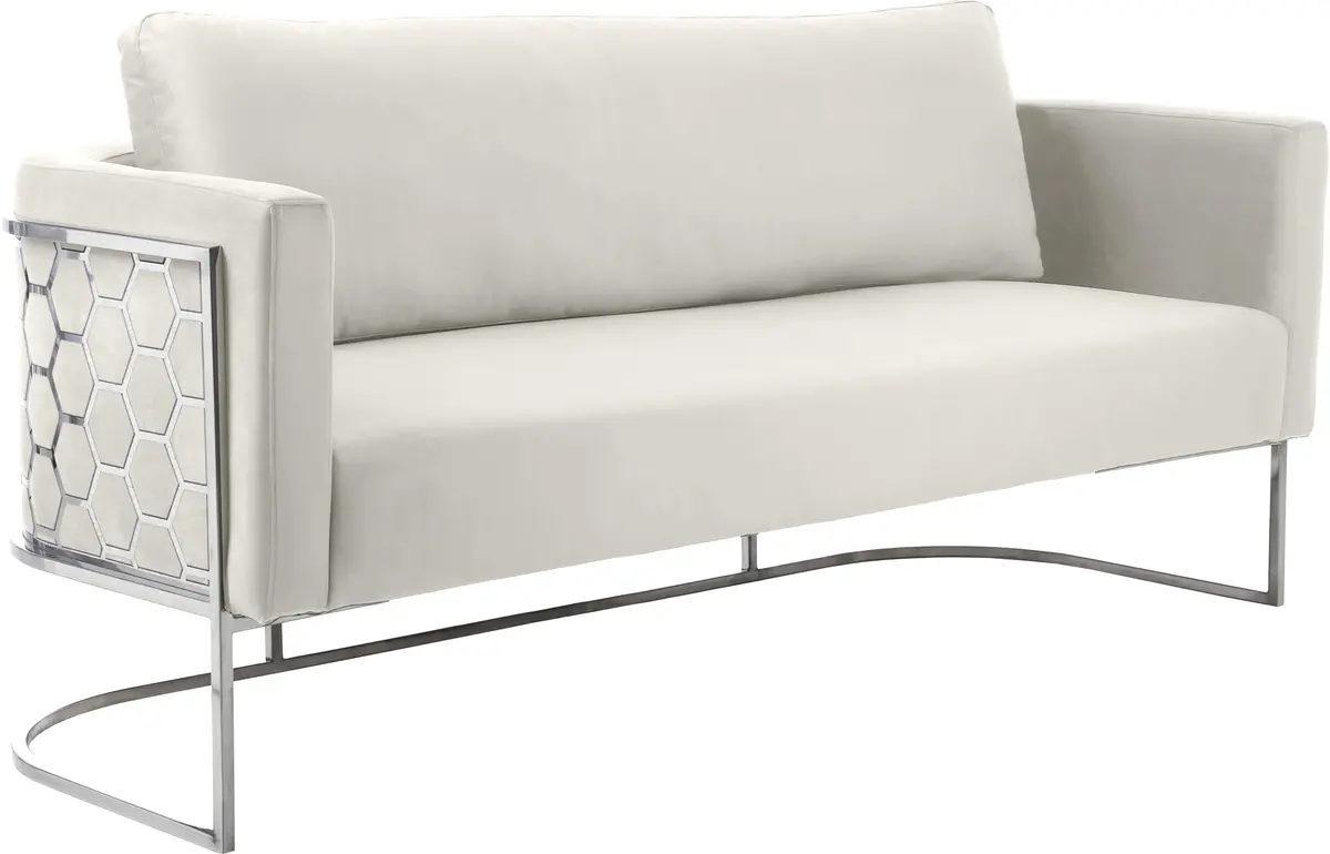Casa Cream Velvet Sofa 1