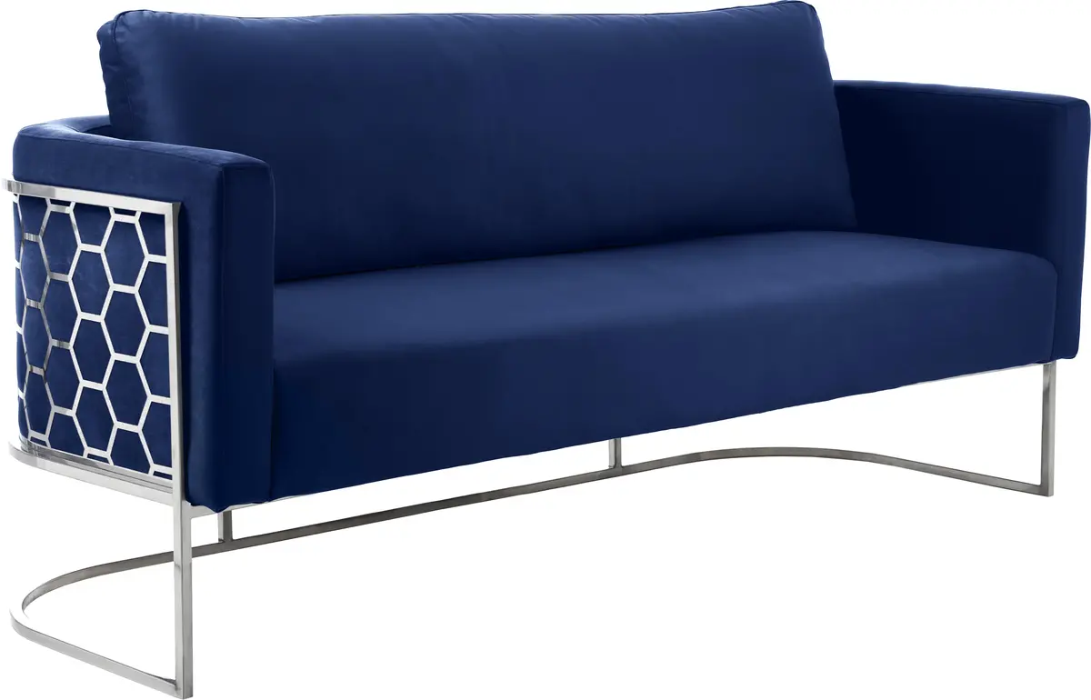 Casa Navy Velvet Sofa 1