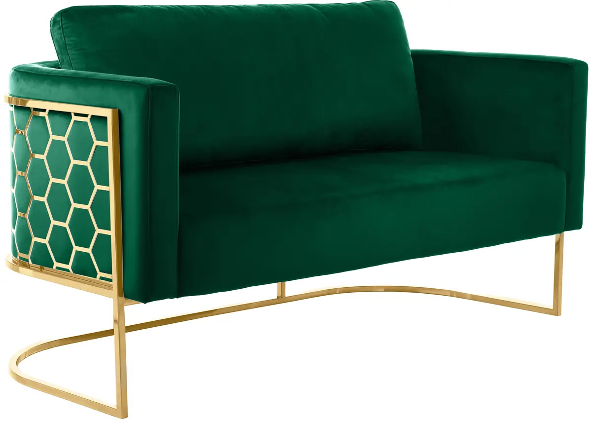 Casa Green Velvet Loveseat 1
