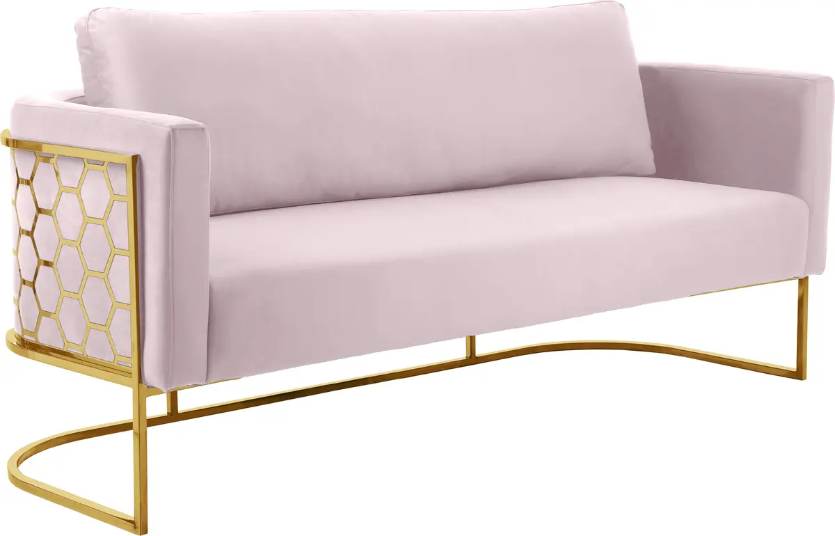 Casa Pink Velvet Sofa 1