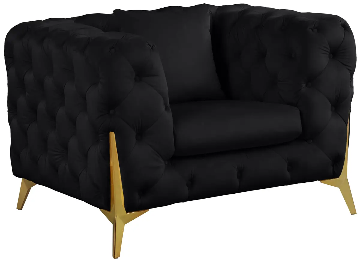 Kingdom Black Velvet Chair 1