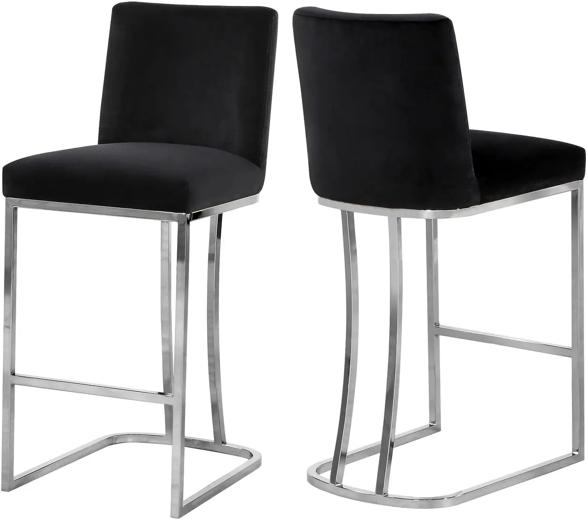 Heidi Black Velvet Stool 1