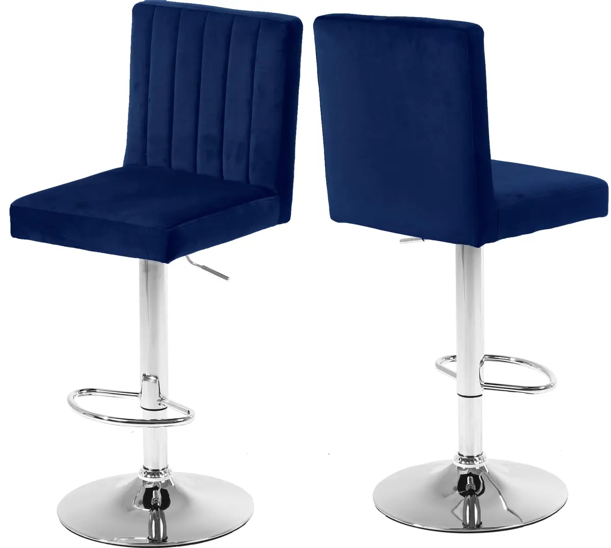 Joel Navy Velvet Adjustable Stool 1