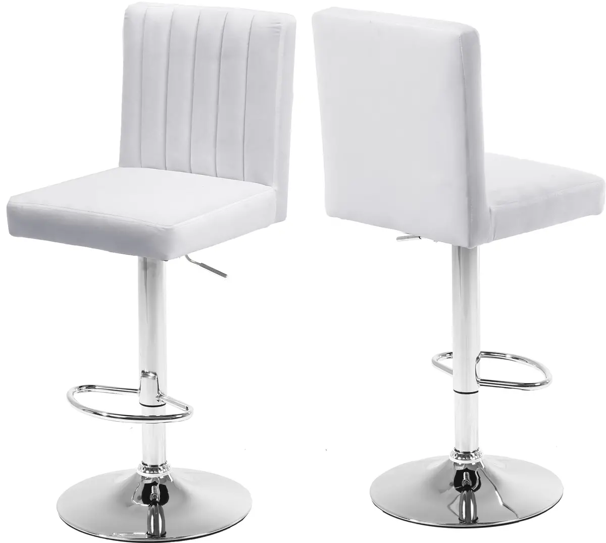 Joel White Velvet Adjustable Stool 1