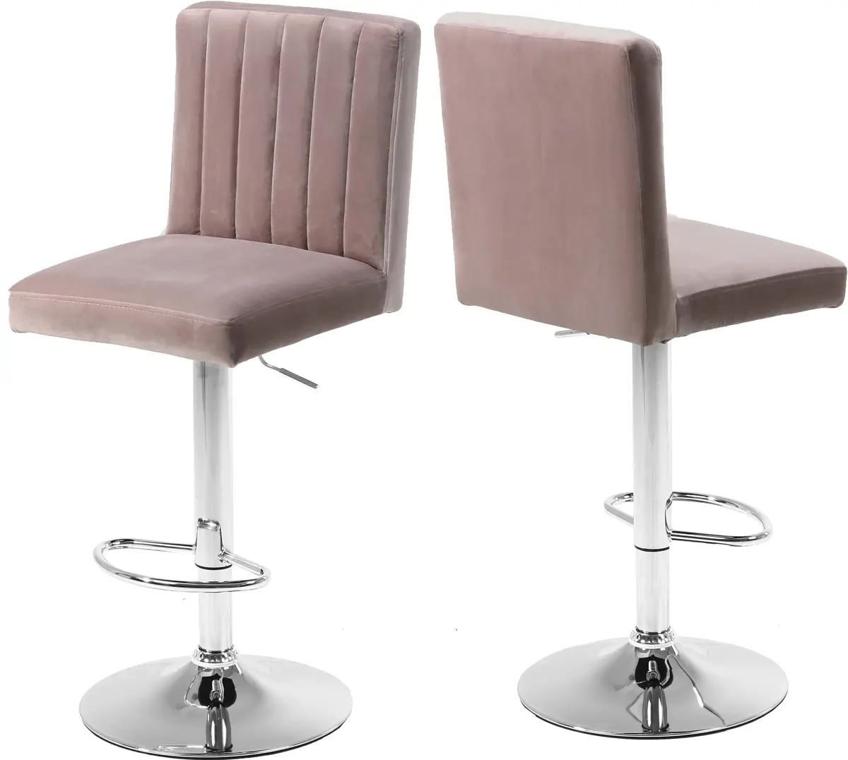 Joel Pink Velvet Adjustable Stool 1